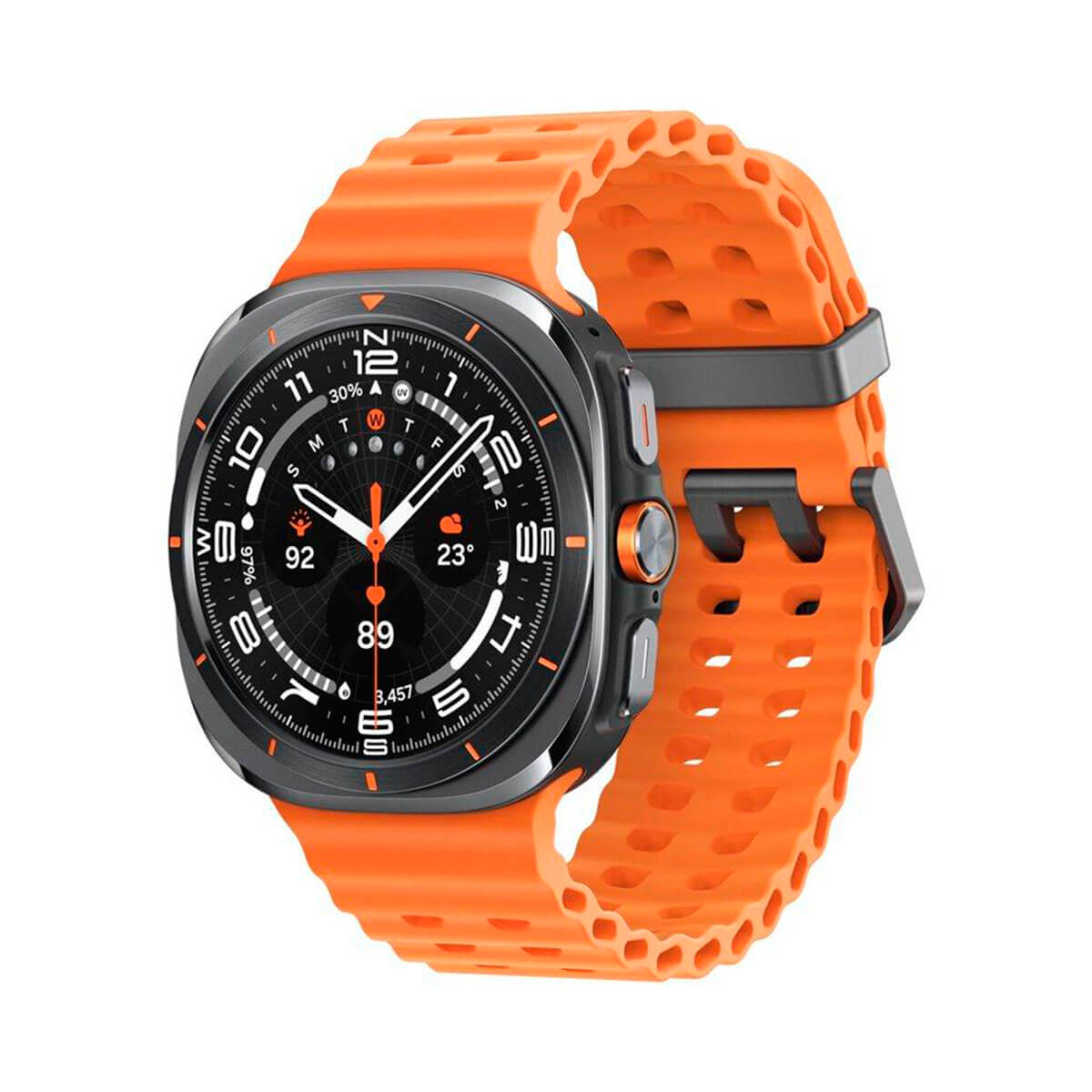 SAMSUNG GALAXY WATCH ULTRA 4G 47MM GRIS (TITANIUM GRAY) Y CORREA MARINE BAND NARANJA L705 | Wearables